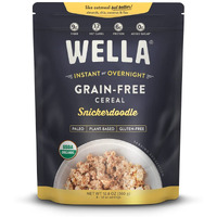 Wella Cereal Oatmeal Alternative, Gluten-Free Breakfast Hot Cereal, Grain-Free Paleo Organic Vegan High Protein Superfood, Plant-Based Non-Gmo, Low In Net Carbs, Multi-Serve Bag, Snickerdoodle Flavor (1 Count, 12.8 Oz. Bag)