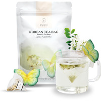Kkokdam Butterfly Tea Bags - Acacia - Korean Gift Set, Decaf Tea Bags, Fancy Tea Bags, Unique Tea Bags, Iced Tea Bags For Fancy Tea Sets - Butterfly Tea Bag Gift Set - 10 Korean Tea Bags