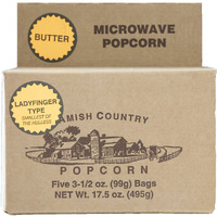 Amish Country Popcorn | Old Fashioned Microwave Popcorn | Non-Gmo, Gluten Free, Microwaveable And Kosher (Ladyfinger Butter - 5 Bags)