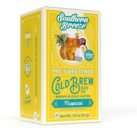 Southern Breeze Cold Brew Sweet Tea Tropical Iced Tea With Black Tea And Zero Carbs Zero Sugar, 20 Individually Wrapped Tea Bags