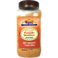 Rani Punjabi Shakkar (Gur Jaggery Powder) Indian Unrefined Raw Cane Sugar 35Oz (2.2Lbs) 1Kg Pet Jar ~ Gluten Friendly | Vegan | Non-Gmo | No Salt Or Fillers | Indian Product