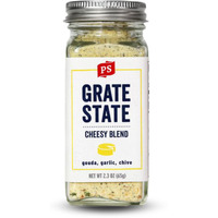 Ps Seasoning Grate State- Cheesy Seasoning Blend, All-Purpose Cheese Seasoning For Popcorn, Nachos, & Garlic Bread, Cheese Flavor Seasoning With Gouda, Garlic & Chives