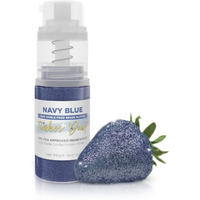 Tinker Dust - Navy Blue (4G 1X Mini Pump) Edible Glitter For Desserts, Beverages, Cupcakes, Cake Pops And Cookies By Bakell