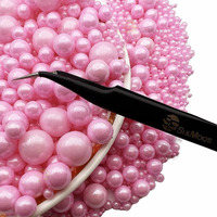Pink Edible Pearls For Cake Decorating 5.1 Oz | Pink Cake Pearls | Edible Sugar Pearls | Edible Cake Decorations | Pink Pearl Sprinkles For Cookies, Ice Cream, Cake And Cupcake Decorating With Tweezers
