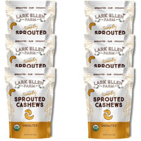 Lark Ellen Farm Whole Cashews, Unsalted Raw Sprouted Nuts, Certified Usda Organic, Gluten-Free, Vegan Snacks (10 Oz, 6 Pack)