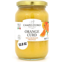 Orange Curd, 13.8 Oz (390 G), Sicilian Orange Custard Cream Made With Fresh Orange Juice, Eggs And Butter. Product Of Italy, 100% Natural, Non Gmo, Campo D'Oro