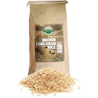 Mountain High Organics - 25 Lb Bag, Certified Organic Brown Long Grain Rice, Non Gmo, Vegan, Bulk Dried Brown Long Grain Rice, Plant Based Protein And Fiber
