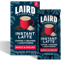 Laird Superfood Sweet And Creamy Instant Latte With Adaptogens, 5 Pk Sachets
