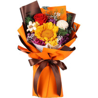Jtoder Forever Flowers For Delivery Prime, Preserved Long Lasting Orange Sunflower Bouquet For Mom Wife Girlfriend On Mothers Day Valentines Day Christmas Anniversary Birthday Gifts For Her