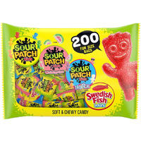 Sour Patch Kids And Swedish Fish Mini Soft And Chewy Candy Variety (200 Count)