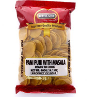Hemani Pani Puri - Coins - Comes With Masala - Ready To Cook - 400G (14.1 Oz) - All Natural, Vegan & Non-Gmo - Indian Origin