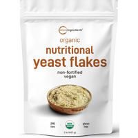 Organic Non-Fortified Nutritional Yeast Flakes, 2 Pounds (32Oz) | Rich In Vegan Protein, B Vitamins & Beta-Glucans | Keto Friendly, Dairy Free Cheese Substitute, Non-Gmo, Gluten Free