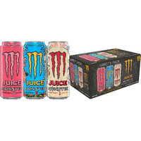 Monster Energy Juice Monster Variety Pack, Pipeline Punch, Mango Loco, Pacific Punch, Energy+Juice, Energy Drink, 16 Ounce (Pack Of 15)
