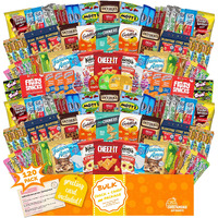Snack Box Care Package (120 Count) Variety Snacks Easter Candy Gift Box - College Students,Back To School Military, Work Or Home - Chips Cookies & Candy! Sweet Choice