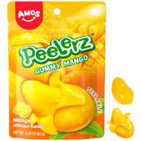 Amos Peelerz Mango Gummy Candy, Peeleble Gummy Mango Peeling Candy,Resealable 2.19Oz Bag (Pack Of 3)