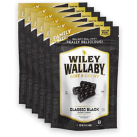 Wiley Wallaby Licorice 24 Ounce Classic Gourmet Soft & Chewy Australian Black Licorice Candy Twists, 6 Pack