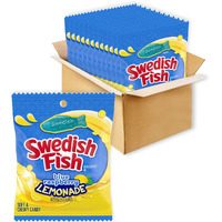 Swedish Fish Blue Raspberry Lemonade Soft & Chewy Candy, Bulk Candy, 12-3.59 Oz Bags