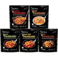 Chung Jung One O'Food Tteokbokki Variety Pack, Pack Of 5, Instant Korean Rice Cakes, Authentic Spicy Street Food, Ready To Eat, No Msg, No Corn Syrup