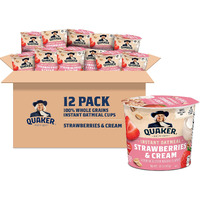 Quaker Express Cups, Strawberry & Cream, 12 Count