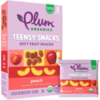 Plum Organics Teensy Snacks Soft Fruit Snacks - Peach - 0.35 Oz Bags (Pack Of 40) - Organic Toddler Food Fruit Snacks