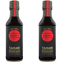 San-J - Gluten Free Tamari Soy Sauce - Specially Brewed - Made With 100% Soy - 10 Oz. Bottles - 2 Pack