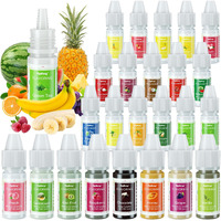 Food Flavoring Oil, 24 Liquid Lip Gloss Flavoring Oil - Concentrated Candy Flavors For Lip Balm, Baking, Cooking, Soap And Slime Making - Water & Oil Soluble - .25 Fl Oz (6 Ml) Bottles