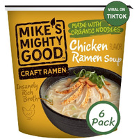 Mike's Mighty Good Ramen Chicken Soup - Chicken Noodle Soup - Instant Ramen Noodles Cups - Organic Non-Gmo Instant Noodles - 1.6 Ounces - 6 Pack