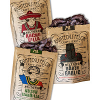 Righteous Felon Biltong Beef Jerky | Keto, Paleo, Gluten Free, High Protein | Hormone Free All Natural South African Style Biltong, No Artificial Flavors Or Preservatives, Low Carb Antibiotics (Variety Pack)