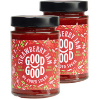 Good Good No Added Sugar Strawberry Jam - Keto Friendly Jelly - Low Carb, Low-Calorie And Vegan - Diabetic Friendly - 12Oz / 330G (Pack Of 2)