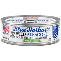 Blue Harbor Fish Co. Wild Albacore Solid White Tuna In Water No Salt Added - 4.6 Oz Can (Pack Of 12)