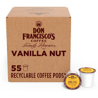 Don Francisco's Vanilla Nut Flavored Medium Roast Coffee Pods - 55 Count - Recyclable Single-Serve Coffee Pods, Compatible With Your K- Cup Keurig Coffee Maker