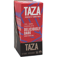 Taza Chocolate Organic Amaze Bar 70% Stone Ground, Deliciously Dark, 2.5 Ounce (10 Count), Vegan