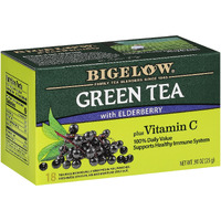 Bigelow Tea Green Tea With Elderberry Plus Vitamin C, Caffeinated Tea With Elderberry, 18 Count Box (Pack Of 6), 108 Total Tea Bags