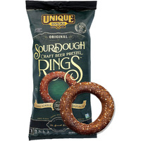 Unique Snacks Sourdough Craft Beer Pretzel Rings, Delicious Homestyle Baked Snack Bag, Vegan, Ou Kosher, And Non-Gmo Food, No Artificial Flavor, 11 Oz. Bag, Pack Of 6
