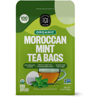 Fgo Organic Moroccan Mint Green Tea, Eco-Conscious Tea Bags, 100 Count, Packaging May Vary (Pack Of 1)