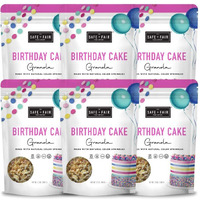 Safe + Fair Birthday Cake Granola - Gluten-Free, Dairy Free And Vegan Breakfast, Snack Or Dessert - Free From Top 9 Allergens, Trans Fat And Artificial Ingredients - Non Gmo, 12Oz, 6 Pack