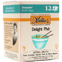 Millies Sipping Broth - Vegetable Broth -Natural-Gluten Free-Keto Friendly Delight Pho 12 Count Box