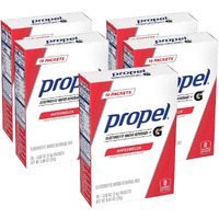 Propel Powder Packets Watermelon With Electrolytes Vitamins And No Sugar, 50 Count, 10 Count (Pack Of 5)