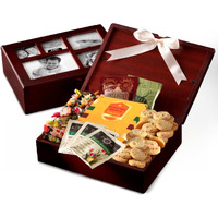 Photo Gift Box With Lid, Gourmet Food - Teas, Cocoas, Cookies, Snacks & Sweets Care Package For Women, Men, Families, Memory Box For Thinking Of You, Get Well, Anniversary, Thank You