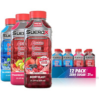 Suerox Zero Sugar Electrolyte Drink For Hydration And Recovery, Unique Blend Of Electrolytes & 8 Ions, Zero Calorie Sports Drink, 21.3 Fl Oz, Berry Blend Pack, 12 Count