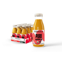 Pomona Organic Apple Juice (Pack Of 12), Cold Pressed Usda Organic Juices, Apples And Lemon Juice, No Added Sugar, Not From Concentrate, Vegan, Kosher, Non Gmo, Pasteurized, 8.4 Oz Glass Bottles