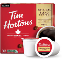 Tim Hortons Original Blend, Medium Roast Coffee, Single-Serve K-Cup Pods Compatible With Keurig Brewers, 32Ct K-Cups,Red