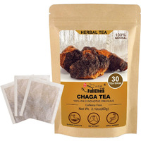 Fullchea - Chaga Tea Bags, 30 Teabags, 2G/Bag - Premium Chaga Mushroom Tea - Non-Gmo - Naturally Caffeine-Free Herbal Tea - Rich In Antioxidants & Aid In Digestion