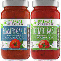 Primal Kitchen Tomato Pasta Sauce 2-Pack, No Added Sugar, Includes 1 Tomato Basil And 1 Roasted Garlic Marinara Sauce