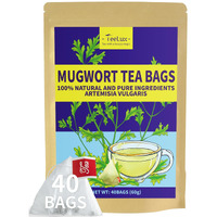 Teelux Mugwort Tea Bags, Natural Mugwort Leaves, Caffeine Free, Dried Mugwort Herb Tea, 40 Tea Bags