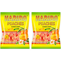 Haribo Peaches Gummi Candy 4 Oz Bag (2 Bags 8 Oz Total)
