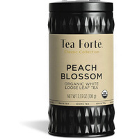 Tea Forte Peach Blossom Organic White Tea, Makes 35-50 Cups, 3.53 Ounce Loose Leaf Tea Canister