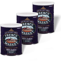 French Market Coffee & Chicory Restaurant Blend Dark Roast Ground Coffee, 12Oz Can (Pack Of 3)