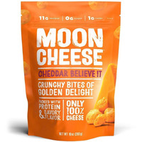 Moon Cheese Cheddar Believe It, 10 Ounce, 1-Pack, Crunchy, Protein -Rich Cheese Snack, Keto Friendly, 100% Real Cheese