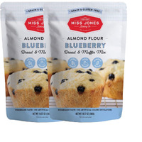 Miss Jones Baking Blueberry Muffin Mix - Almond Flour, Gluten Free, Low Carb, No Sugar Added, Naturally Sweetened Desserts & Treats - Keto, Diabetic, Atkins, Ww, And Paleo Friendly (Pack Of 2)